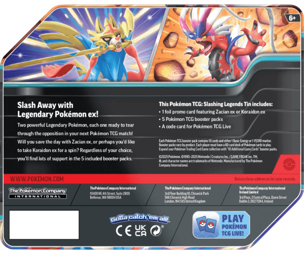 Slashing Legends Tin - Koraidon ex